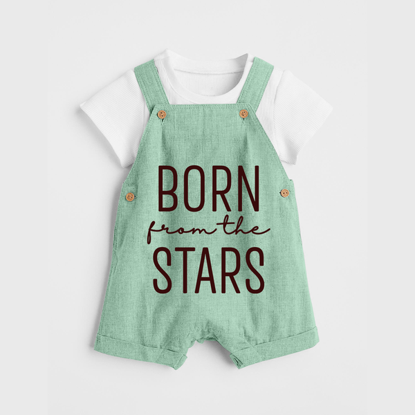Born From the Stars Dungaree | Custom Baby Dungaree for Your Little Miracle - MINT GREEN - 0 - 5 Months Old (Chest 18")