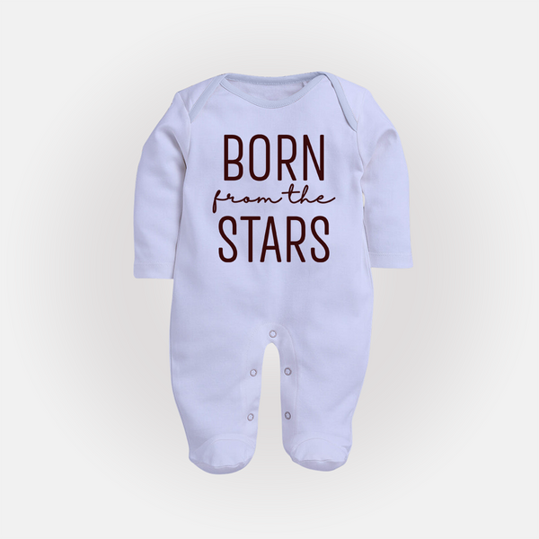 Born From the Stars Sleep Suit | Custom Baby Sleep Suit for Your Little Miracle - BABY BLUE - New Born (Chest 7.5")