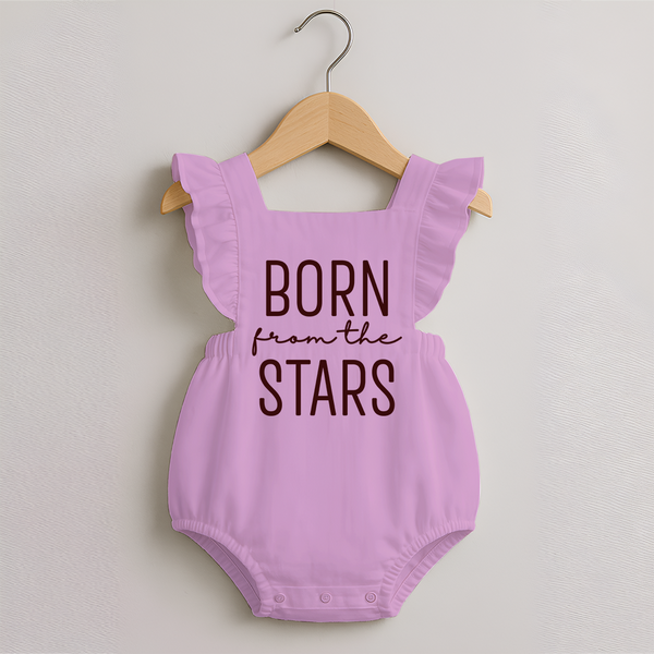 Born From the Stars Romper Frock | Custom Baby Romper Frock for Your Little Miracle - BABY PINK - 0 - 3 Months Old (Chest 19")