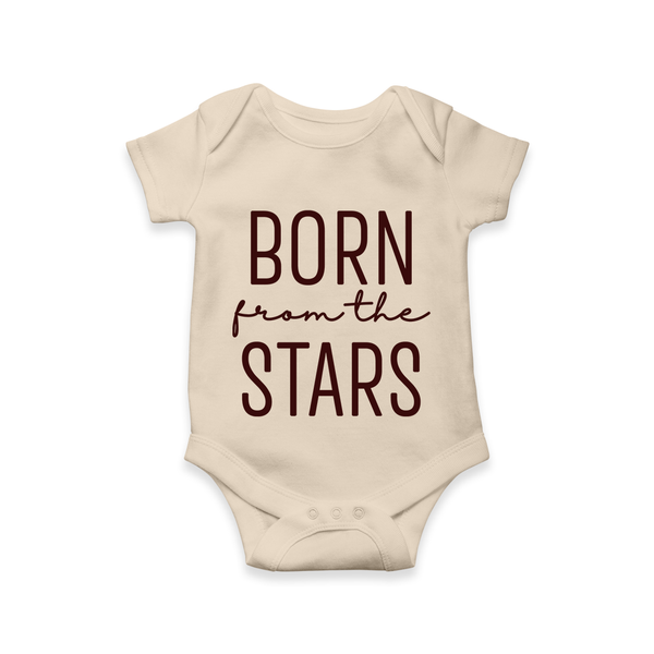 Born From the Stars Romper | Custom Baby Romper for Your Little Miracle - IVORY - New Born (Chest 14")