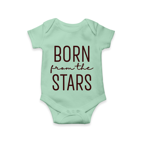 Born From the Stars Romper | Custom Baby Romper for Your Little Miracle - MINT GREEN - New Born (Chest 14")