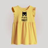 I'm Up All Night Baby Frock | Personalized BabyFrock for Night Owls - PASTEL YELLOW - 0 - 3 Months Old (Chest 17")