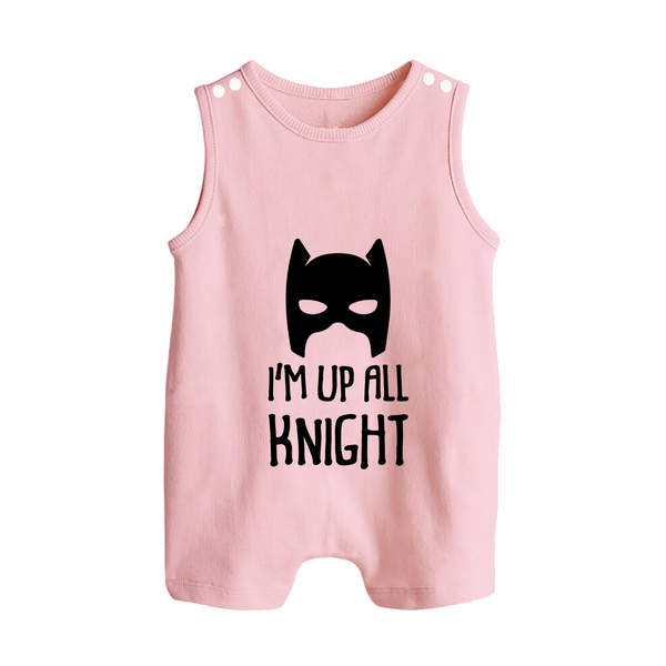 I'm Up All Night Romper Suit | Personalized Baby Romper Suit for Night Owls - BABY PINK - 0 - 5 Months Old (Chest 18")