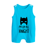 I'm Up All Night Romper Suit | Personalized Baby Romper Suit for Night Owls - SKY BLUE - 0 - 5 Months Old (Chest 18")