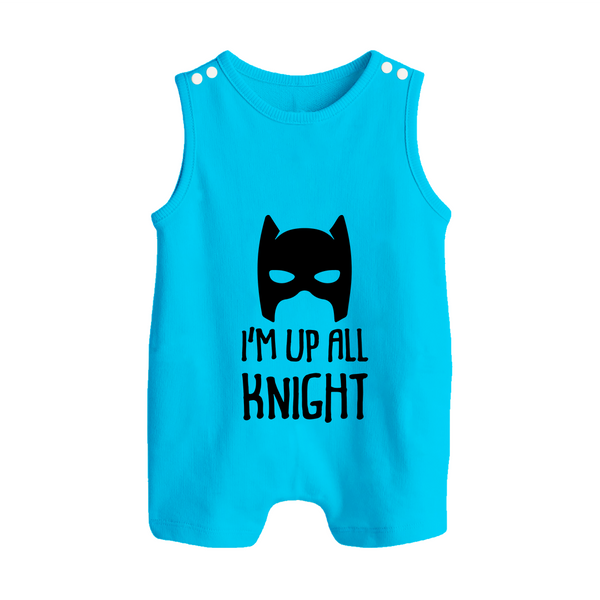I'm Up All Night Romper Suit | Personalized Baby Romper Suit for Night Owls - SKY BLUE - 0 - 5 Months Old (Chest 18")
