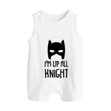 I'm Up All Night Romper Suit | Personalized Baby Romper Suit for Night Owls - WHITE - 0 - 5 Months Old (Chest 18")