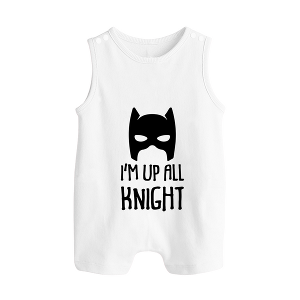 I'm Up All Night Romper Suit | Personalized Baby Romper Suit for Night Owls - WHITE - 0 - 5 Months Old (Chest 18")