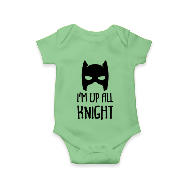 I’m Up All Night Romper | Personalized Baby Romper for Night Owls - GREEN - New Born (Chest 14")