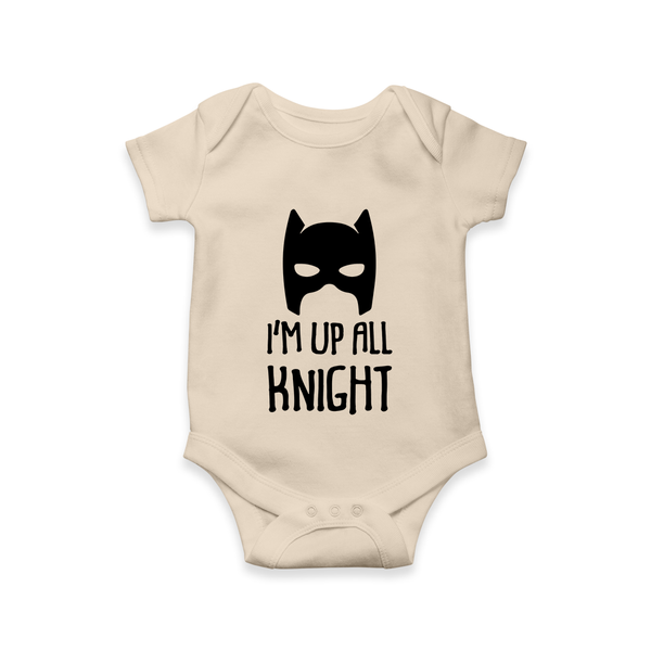 I’m Up All Night Romper | Personalized Baby Romper for Night Owls - IVORY - New Born (Chest 14")