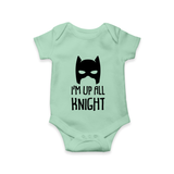 I’m Up All Night Romper | Personalized Baby Romper for Night Owls - MINT GREEN - New Born (Chest 14")
