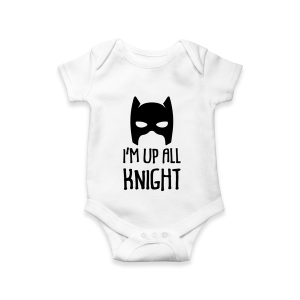 I’m Up All Night Romper | Personalized Baby Romper for Night Owls - WHITE - New Born (Chest 14")