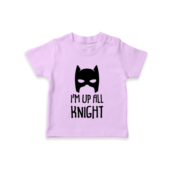 I'm Up All Night TShirt | Personalized Baby TShirt for Night Owls - LILAC - 0-5 Months Old (Chest 17")