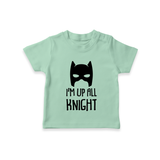 I'm Up All Night TShirt | Personalized Baby TShirt for Night Owls - MINT GREEN - 0-5 Months Old (Chest 17")