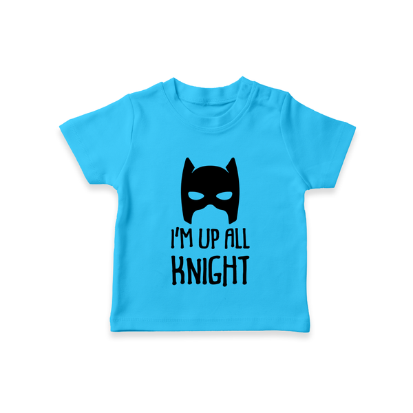 I'm Up All Night TShirt | Personalized Baby TShirt for Night Owls - SKY BLUE - 0-5 Months Old (Chest 17")