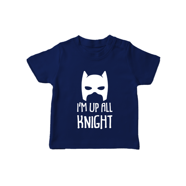 I'm Up All Night TShirt | Personalized Baby TShirt for Night Owls - NAVY BLUE - 0-5 Months Old (Chest 17")