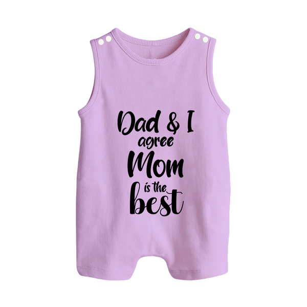 Dad & I Agree Mom Is the Best Romper Suit | Custom Baby Romper Suit for Dad's Favorite - LILAC - 0 - 5 Months Old (Chest 18")