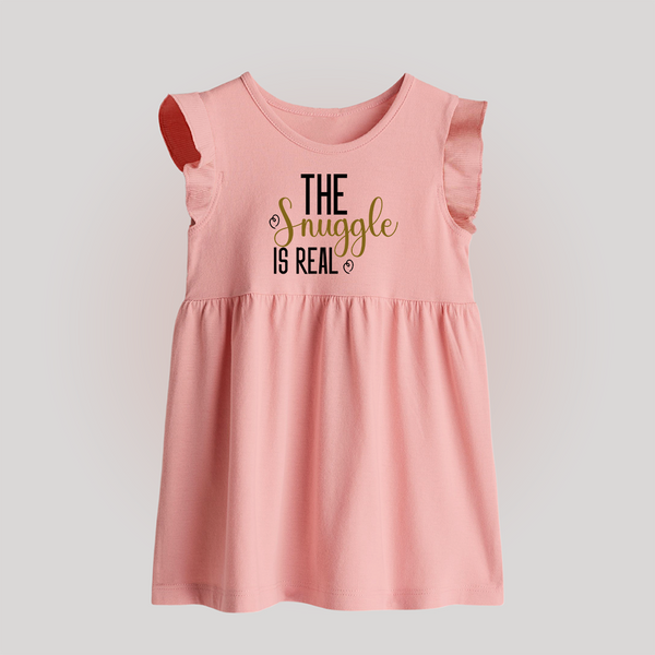 The Snuggle Is Real Baby Frock | Personalized BabyFrock for Snuggle Time - BABY PINK - 0 - 3 Months Old (Chest 17")