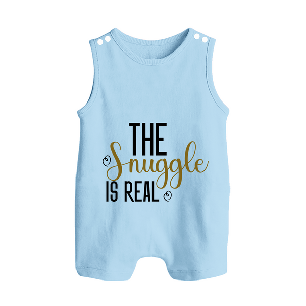 The Snuggle Is Real Romper Suit | Personalized Baby Romper Suit for Snuggle Time - BABY BLUE - 0 - 5 Months Old (Chest 18")
