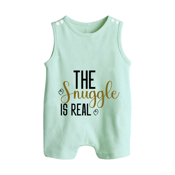 The Snuggle Is Real Romper Suit | Personalized Baby Romper Suit for Snuggle Time - MINT GREEN - 0 - 5 Months Old (Chest 18")