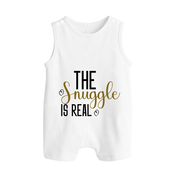 The Snuggle Is Real Romper Suit | Personalized Baby Romper Suit for Snuggle Time - WHITE - 0 - 5 Months Old (Chest 18")