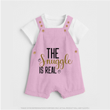 The Snuggle Is Real Dungaree | Personalized Baby Dungaree for Snuggle Time - BABY PINK - 0 - 5 Months Old (Chest 18")