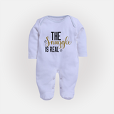 The Snuggle Is Real Sleep Suit | Personalized Baby Sleep Suit for Snuggle Time - BABY BLUE - New Born (Chest 7.5")