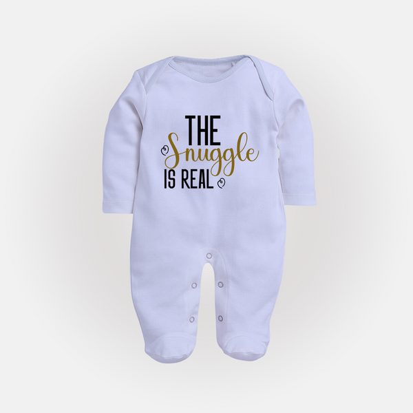 The Snuggle Is Real Sleep Suit | Personalized Baby Sleep Suit for Snuggle Time - BABY BLUE - New Born (Chest 7.5")