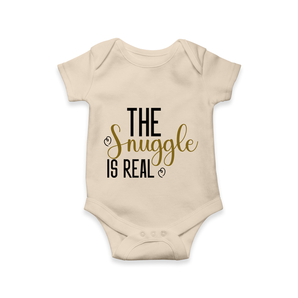 The Snuggle Is Real Romper | Personalized Baby Romper for Snuggle Time - IVORY - New Born (Chest 14")