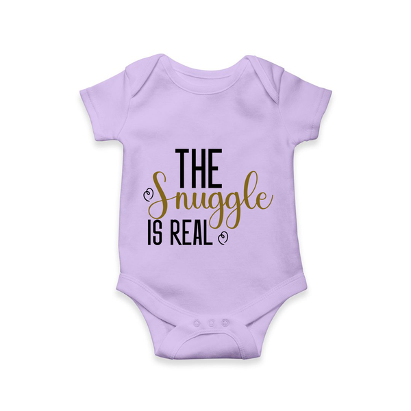 The Snuggle Is Real Romper | Personalized Baby Romper for Snuggle Time - LILAC - New Born (Chest 14")