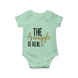 The Snuggle Is Real Romper | Personalized Baby Romper for Snuggle Time - MINT GREEN - New Born (Chest 14")