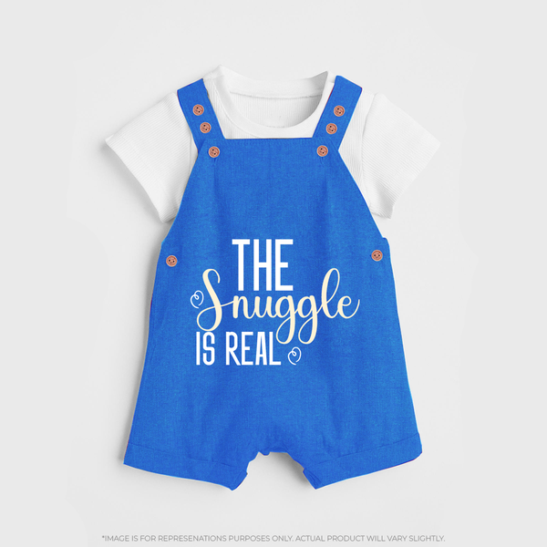 The Snuggle Is Real Dungaree | Personalized Baby Dungaree for Snuggle Time - COBALT BLUE - 0 - 5 Months Old (Chest 18")