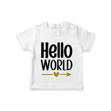 Hello World TShirt | Custom Baby TShirt for the Newborn - WHITE - 0-5 Months Old (Chest 17")