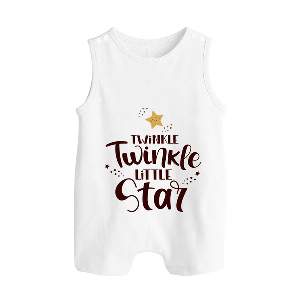 Twinkle Twinkle Little Star Romper Suit | Personalized Baby Romper Suit for Your Little Star - WHITE - 0 - 5 Months Old (Chest 18")