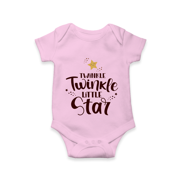 Twinkle Twinkle Little Star Romper | Personalized Baby Romper for Your Little Star - BABY PINK - New Born (Chest 14")