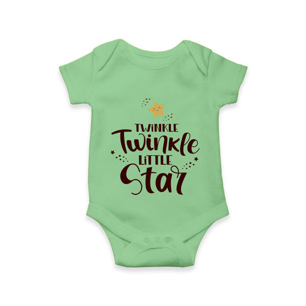 Twinkle Twinkle Little Star Romper | Personalized Baby Romper for Your Little Star - GREEN - New Born (Chest 14")