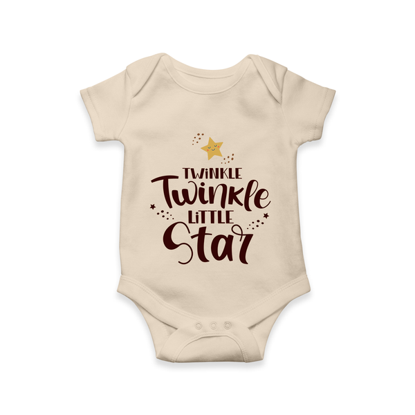 Twinkle Twinkle Little Star Romper | Personalized Baby Romper for Your Little Star - IVORY - New Born (Chest 14")