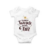 Twinkle Twinkle Little Star Romper | Personalized Baby Romper for Your Little Star - WHITE - New Born (Chest 14")