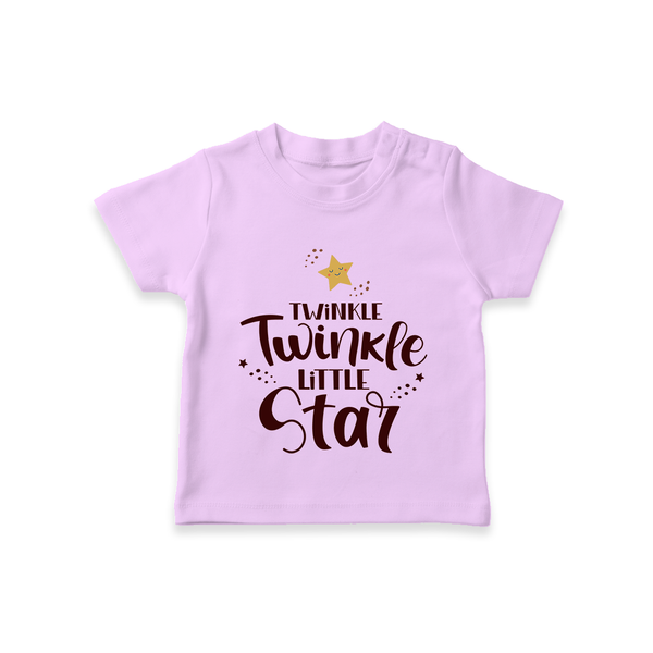 Twinkle Twinkle Little Star TShirt | Personalized Baby TShirt for Your Little Star - LILAC - 0-5 Months Old (Chest 17")