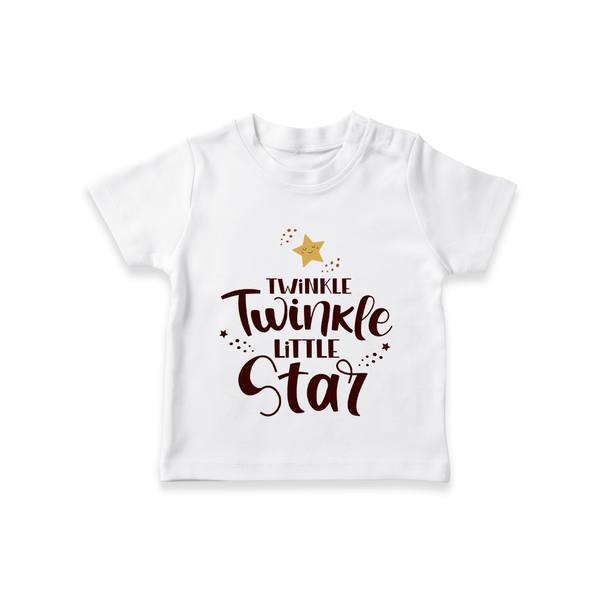 Twinkle Twinkle Little Star TShirt | Personalized Baby TShirt for Your Little Star - WHITE - 0-5 Months Old (Chest 17")