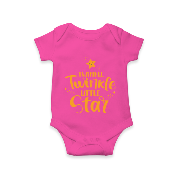 Twinkle Twinkle Little Star Romper | Personalized Baby Romper for Your Little Star - HOT PINK - New Born (Chest 14")