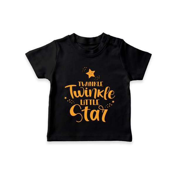 Twinkle Twinkle Little Star TShirt | Personalized Baby TShirt for Your Little Star - BLACK - 0-5 Months Old (Chest 17")