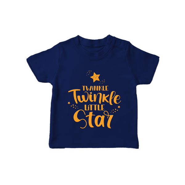 Twinkle Twinkle Little Star TShirt | Personalized Baby TShirt for Your Little Star - NAVY BLUE - 0-5 Months Old (Chest 17")