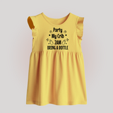 Party My Crib 2AM Bring a Bottle Baby Frock | Custom BabyFrock for Midnight Celebrations - PASTEL YELLOW - 0 - 3 Months Old (Chest 17")