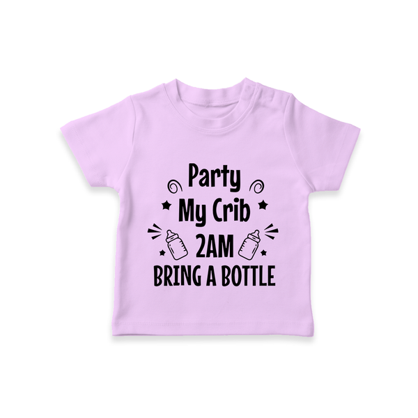 Party My Crib 2AM Bring a Bottle TShirt | Custom Baby TShirt for Midnight Celebrations - LILAC - 0-5 Months Old (Chest 17")