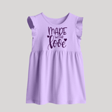 Made With Love Baby Frock | Personalized BabyFrock for Your Little One - LILAC - 0 - 3 Months Old (Chest 17")