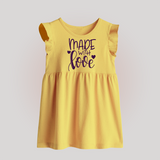 Made With Love Baby Frock | Personalized BabyFrock for Your Little One - PASTEL YELLOW - 0 - 3 Months Old (Chest 17")