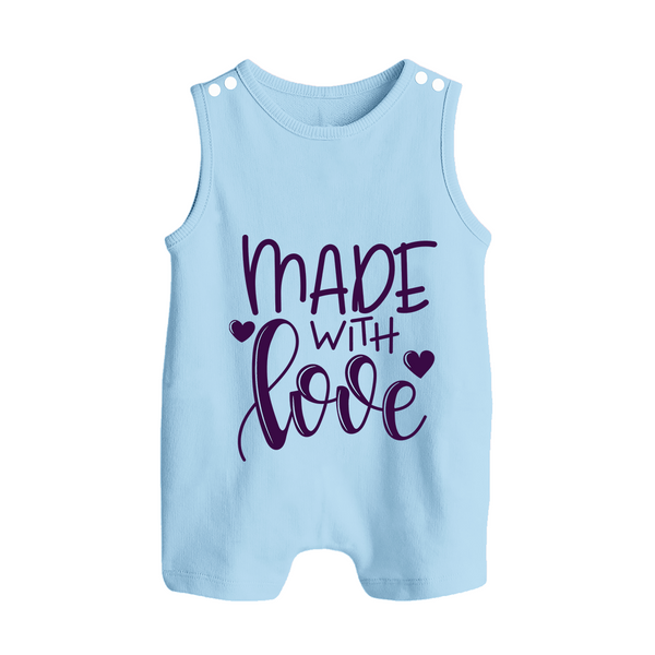 Made With Love Romper Suit | Personalized Baby Romper Suit for Your Little One - BABY BLUE - 0 - 5 Months Old (Chest 18")