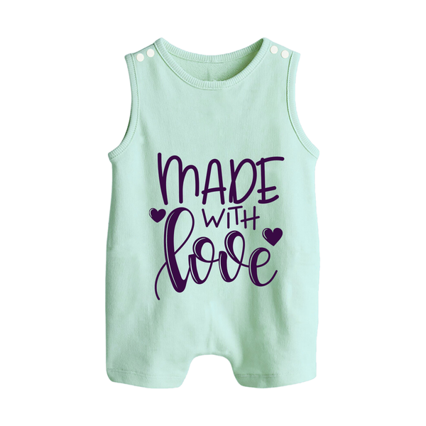 Made With Love Romper Suit | Personalized Baby Romper Suit for Your Little One - MINT GREEN - 0 - 5 Months Old (Chest 18")