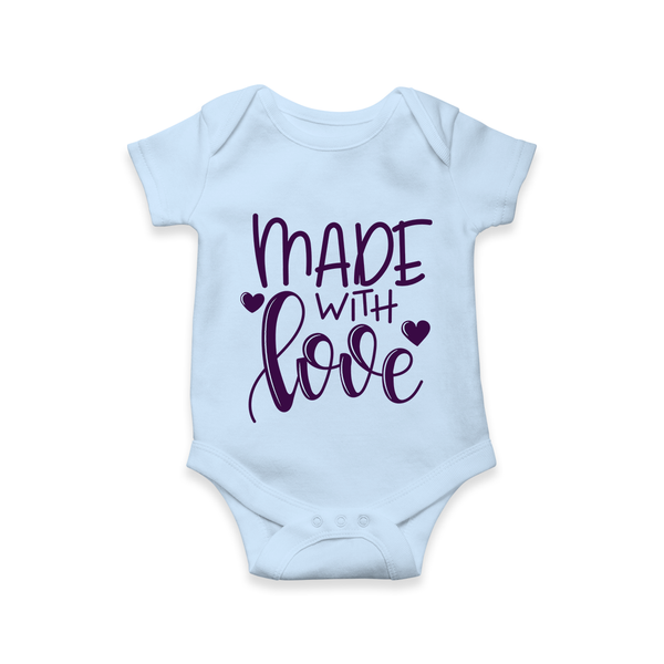 Made With Love Romper | Personalized Baby Romper for Your Little One - BABY BLUE - New Born (Chest 14")