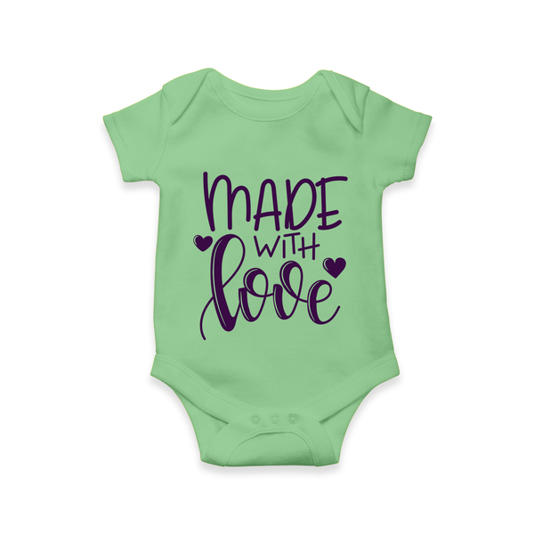 Made With Love Romper | Personalized Baby Romper for Your Little One - GREEN - New Born (Chest 14")